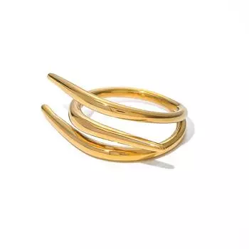 Открытое кольцо из нержавеющей стали с крестом и разъединенным дизайном, нерегулярное геометрическое кольцо, водонепроницаемое золотое модное очаровательное ювелирное изделие