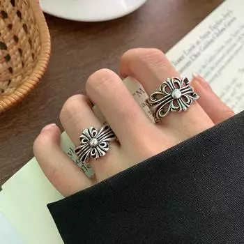 Открытое кольцо Lanzhi из стерлингового серебра 925 пробы в стиле панк-хип-хоп — стильный преувеличенный дизайн, не выцветает. Adjustable Opening