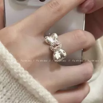 Открытое кольцо Runaway Princess Zircon Butterfly - элегантное дизайнерское украшение на указательный палец для женщин RR253