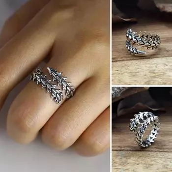 Открытое кольцо с гальваническим покрытием, геометрическое ретро, износостойкое, регулируемое, украшение, гипоаллергенное кольцо на сустав, ювелирный аксессуар серебряный