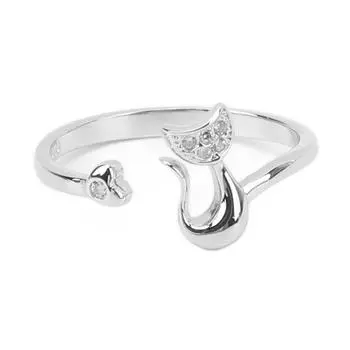 Открытое кольцо в форме кошки, регулируемое легкое, милое, модное женское кольцо для повседневной вечеринки