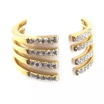 Открытое позолоченное кольцо Сисси 2 тона