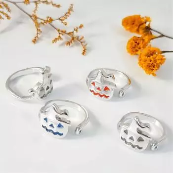 Открытое светящееся кольцо на Хэллоуин, светящееся в темноте, кольцо на палец, изысканное светящееся кольцо с черепом для девочек blue-Style A