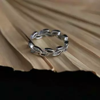 Открытое светящееся кольцо в виде листвы, серебристое регулируемое кольцо, светящееся кольцо для пар зелёный