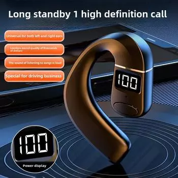 Открытое ухо Беспроводная Bluetooth OWS Гарнитура Одно ухо Бизнес Спортивная Гарнитура Сверхдолгий Срок Службы чёрный