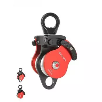 Открытое универсальное колесо для скалолазания, веревка, подвесное кольцо шкива, универсальный шарнир, двойной шкив, вращающееся кольцо, боковая пластина