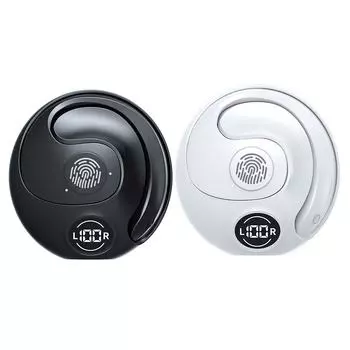 Открытые наушники OWS с микрофоном, Bluetooth-совместимые 5.3, гарнитура с крючками для наушников, портативные HIFI-наушники для бега, тренировок, занятий спортом белый