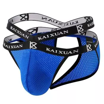 Открытые трусики с вырезами Мужское нижнее белье Трусы-стринги Карманные сетчатые трусы с полыми ягодицами S