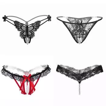 Открытые трусики Женский интерес соблазнительное кружево с низкой талией ультратонкая прозрачная сетка сексуальные горячие женские стринги открытая промежность average size