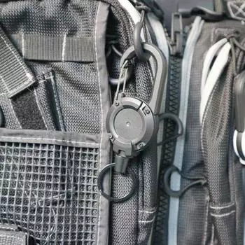 Открытый автоматический выдвижной трос Luya, противоугонный брелок для ключей чёрный