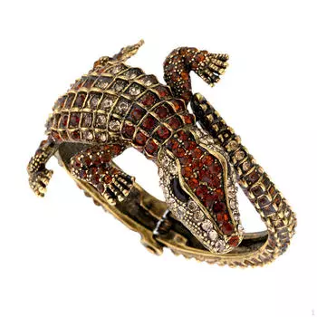 Открытый браслет из кожи аллигатора, браслет-обходной браслет, браслет-манжета для подарка друзьям кофейный