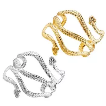 Открытый браслет на плечо со змеей, регулируемый браслет на руку, браслет-манжета золотой