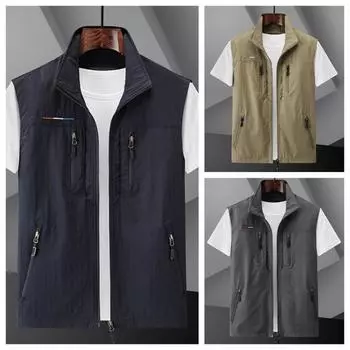 Открытый быстросохнущий жилет, мужской летний и осенний тонкий жилет с несколькими карманами для инструментов, повседневная куртка больших размеров 6xl M армия зеленый