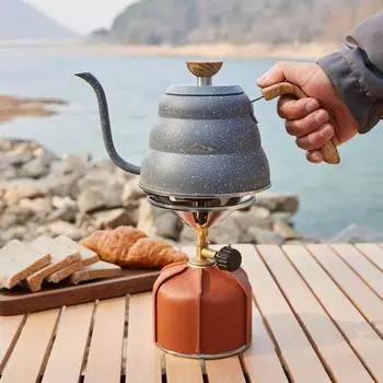 Открытый чайник для кипящей воды, чайник из нержавеющей стали, чайник для кемпинга с кофе, сваренным вручную, портативный винтажный чайник для кипячения