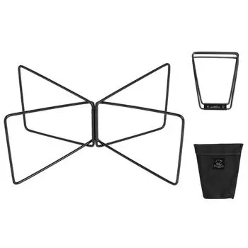 Открытый держатель для кемпинга, портативный складной ящик для хранения из нержавеющей стали чёрный