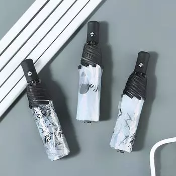 Открытый детский мультяшный прозрачный противоветровой полностью автоматический пляжный дорожный купольный зонт тройной складной подарок прочный