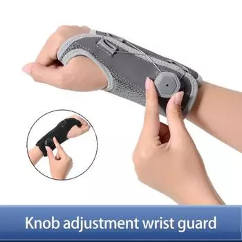 Открытый дизайн, не душная ручка, регулируемая компрессионная дышащая спортивная защита запястья от растяжения чёрный