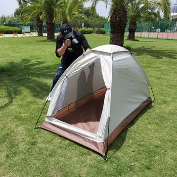 Открытый Кемпинг Кемпинг Непромокаемый солнцезащитный крем для одного человека Сверхлегкая туристическая сверхлегкая портативная сетчатая палатка ручной работы для рыбалки 200*100*100cm серый ясень