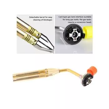 Открытый Кемпинг Пикник Барбекю Зажигание Огнемет Гриль Инструмент Двойная Трубка Пламенный Пистолет Металлическая Сварочная Газовая Зажигалка Бутановая Горелка