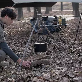 Открытый кемпинговый штатив для барбекю, подвесная стойка из нержавеющей стали, вешалка для гриля для костра Type 1