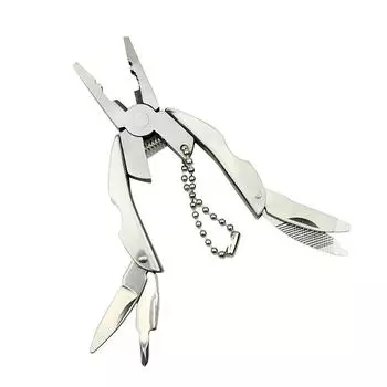 Открытый мини-складной многофункциональный брелок-зажим с плоскогубцами, открытый походный инструмент, карманный мультитул, нож 1pc