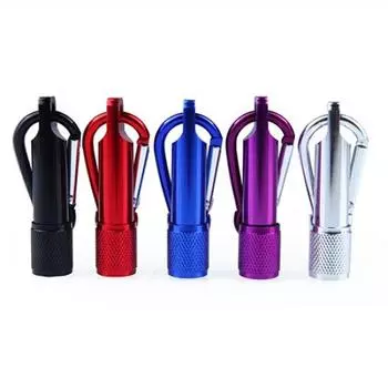 Открытый мини светодиодный фонарик карабин клип брелок портативный спортивный фонарь защелка крючки M серебряный