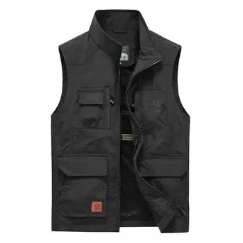 Открытый мульти-карманный жилет для рыбалки, фотографии, альпинизма, путешествий, мульти-жилет, жилет для отдыха 6XL чёрный