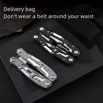 Открытый мультитул для кемпинга, портативный складной многофункциональный инструмент из нержавеющей стали для Edc, аварийный нож для выживания, плоскогубцы чёрный