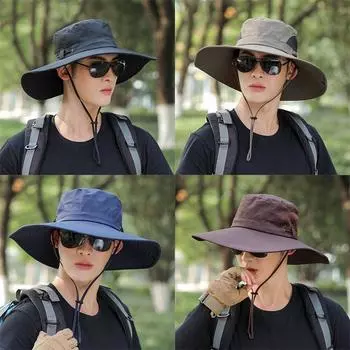 Открытый Мужчины Женщины Шляпа от солнца Сафари Буш Буни Пешие прогулки Рыбалка Кепка Большая шляпа с широкими полями армия зеленый