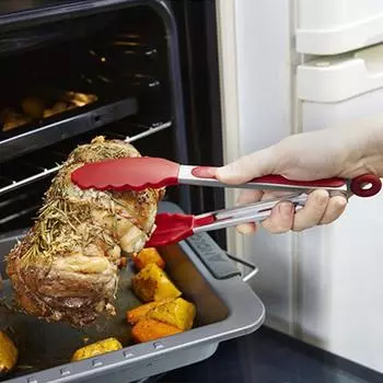 Открытый пластиковый силиконовая головка щипцы для барбекю гриль инструменты щипцы для барбекю из нержавеющей стали