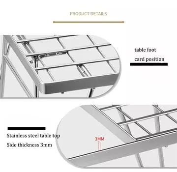 Открытый походный складной сборный стол самоходный простой нержавеющая сталь бамбуковая посуда барбекю плита стол CK-2+P25