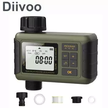 Открытый программируемый спринклерный таймер, кран, таймер капельного полива с садовым автоматическим поливом, таймер полива шланга для воды 1 zone зелёный