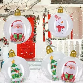 Открытый Рождественский шар-снежинка, надувной водонепроницаемый снеговик/Рождественская елка/Стиль Санта-Клауса, гигантские большие шары, рождественские украшения 60 cm Christmas Tree