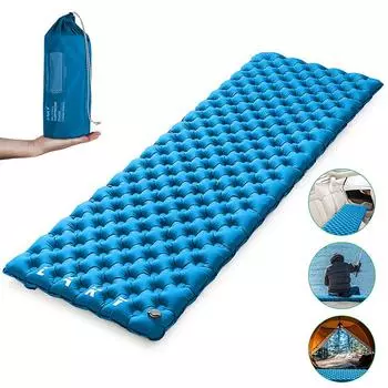 Открытый самонадувающийся толстый сверхлегкий воздушный коврик для кемпинга, матрас, спальный коврик коричневый