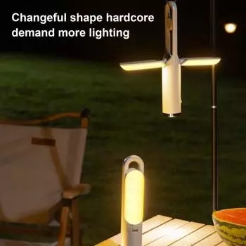 Открытый складной кемпинг регулируемый тип-C перезаряжаемый многофункциональный портативный подвесной светильник для палатки абрикосовый