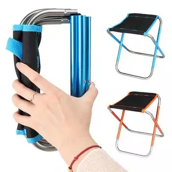 Открытый складной стул поддерживает портативный мини-легкий складной стул весом 309 фунтов для походов и кемпинга S синий