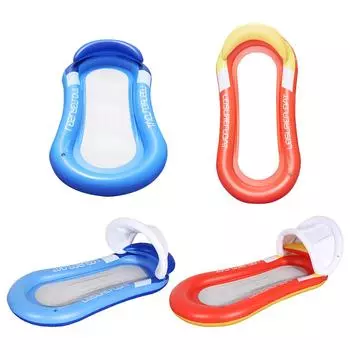 Открытый складной водный гамак надувной плавающий ряд ПВХ летние воздушные матрасы шезлонг для бассейна кровать для сна на воде зелёный