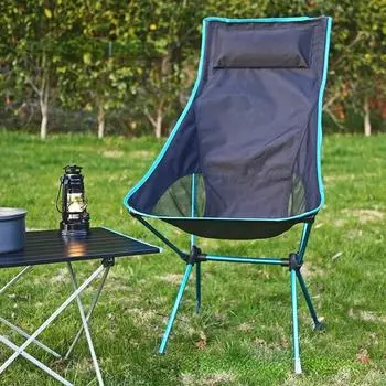 Открытый стул для рыбалки и туризма, складной складной стул для барбекю, портативный складной стул для пляжа, пикника, складной стул синий/глубокий