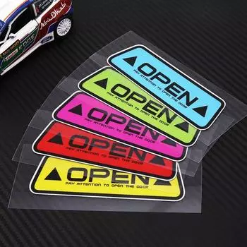 ОТКРЫТЫЙ Светоотражающий Предупреждающий Наклейка на Дверь Автомобиля Безопасность Украшения Наклейка Подсказка Открытия Двери Наклейка Предотвращения Столкновений Автомобильный Аксессуар 4*4cm