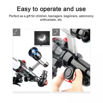 Открытый телескоп High Clear Астрономический преломляющий телескоп Научная обучающая игрушка с 20X 30X красный