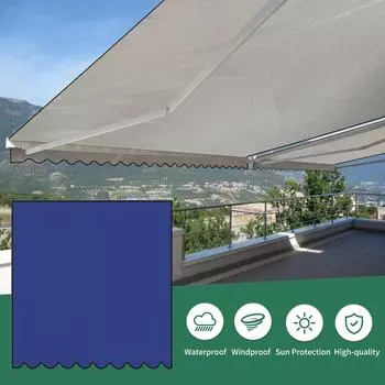 Открытый тент 6,5 X 5 футов, балкон, солнцезащитный козырек, волнистый край, парусный навес, тент, устойчивый к ультрафиолетовому излучению, сад Type 1 синий