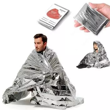 Открытый Тепловой Аварийный Спасательный Ковер Водонепроницаемый Портативный Фольгированный Спальный Мешок Походное Кемпинговое Оборудование