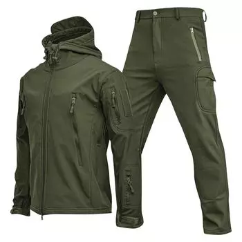 Открытый теплый комплект, камуфляжное плюшевое утолщенное пальто спецназа, осенне-зимнее мягкое большое пальто XXXL