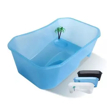 Открытый тип черепаховый виварий ящик вода земля двойного назначения рептилия резервуар прочный черепаховый аквариум разведение чёрный