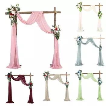 Открытый Тюль Занавес Свадебная Арка Висит Драпировка Ткань Марлевая Занавес Фото Фотография Для Свадьбы