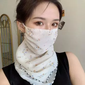 Открытый ветрозащитный пылезащитный дышащий шарф-маска треугольный шелковый шарф для женщин 18