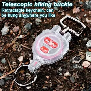 Открытый выдвижной брелок-карабин, держатель для бейджа, удостоверение личности, катушка, зажим для ключей, сверхмощный портативный кемпинг, альпинизм, альпинизм, пеший туризм, подвесная пряжка чистый