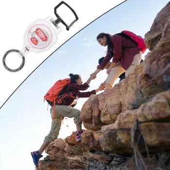 Открытый выдвижной брелок-карабин, держатель для бейджа, удостоверение личности, катушка, зажим для ключей, сверхмощный портативный кемпинг, альпинизм, альпинизм, пеший туризм, подвесная пряжка