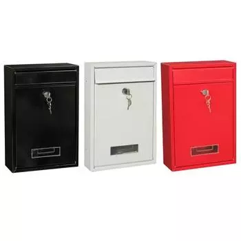 Открытый запираемый настенный подвесной железный почтовый ящик с ключом чёрный