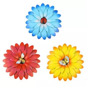 Открытый железный цветок настенное украшение Подсолнух настенное украшение украшение сада синий